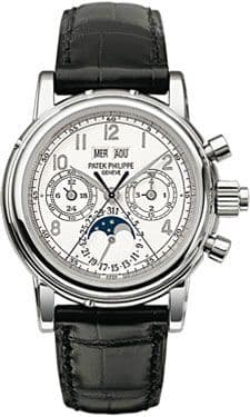 Perpetual Calendar Split Seconds Chronograph 5004 White Gold / White Arabic — photo from WatchBase · Photo: WatchBase · © WatchBase, used with permission · Source: https://watchbase.com/patek-philippe/grand-complications/5004g-013