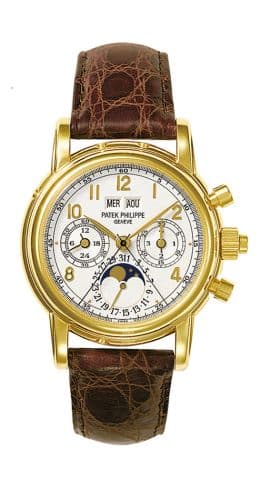 Perpetual Calendar Split Seconds Chronograph 5004 Yellow Gold — photo from WatchBase · Photo: WatchBase · © WatchBase, used with permission · Source: https://watchbase.com/patek-philippe/grand-complications/5004j-012