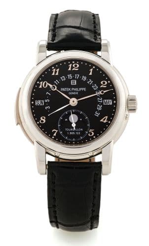 Tourbillon Minute Repeater Perpetual Calendar 5016 Platinum / Black Breguet — photo from WatchBase · Photo: WatchBase · © WatchBase, used with permission · Source: https://watchbase.com/patek-philippe/grand-complications/5016p-001
