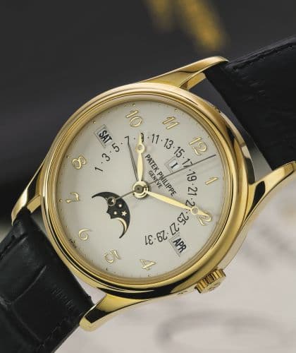 Perpetual Calendar 5050 Yellow Gold / Silver Breguet — photo from WatchBase · Photo: WatchBase · © WatchBase, used with permission · Source: https://watchbase.com/patek-philippe/grand-complications/5050j-025