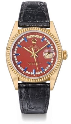 Day-Date 18038 — photo from WatchBase · Photo: WatchBase · © WatchBase, used with permission · Source: https://watchbase.com/rolex/day-date/18038-stella-sapphire