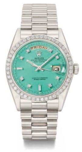 Day-Date 1804 — photo from WatchBase · Photo: WatchBase · © WatchBase, used with permission · Source: https://watchbase.com/rolex/day-date/1804-stella-turquoise