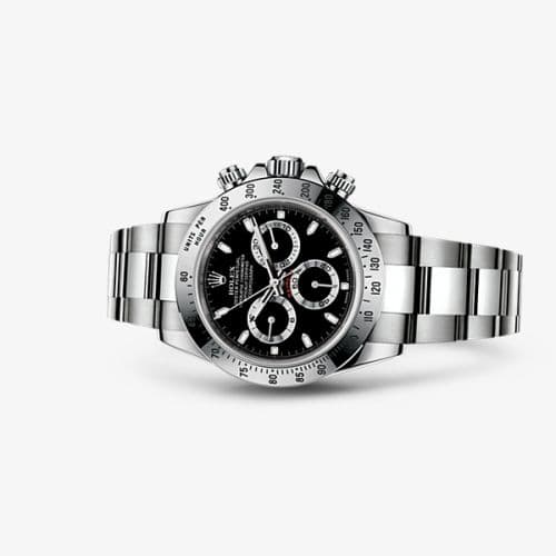 Cosmograph Daytona Steel / Black — photo from WatchBase · Photo: WatchBase · © WatchBase, used with permission · Source: https://watchbase.com/rolex/daytona/116520-0015