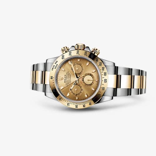 Daytona Rolesor Champagne — photo from WatchBase · Photo: WatchBase · © WatchBase, used with permission · Source: https://watchbase.com/rolex/daytona/116523-0042