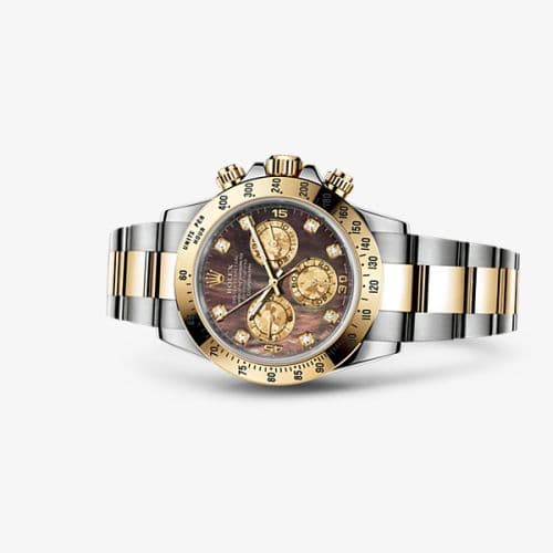 Daytona Rolesor Black Mother of Pearl — photo from WatchBase · Photo: WatchBase · © WatchBase, used with permission · Source: https://watchbase.com/rolex/daytona/116523-0047