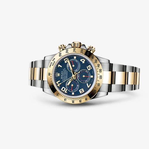 Daytona Rolesor Blue Racing — photo from WatchBase · Photo: WatchBase · © WatchBase, used with permission · Source: https://watchbase.com/rolex/daytona/116523-0045