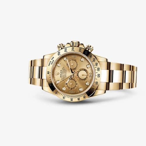 Daytona Yellow Gold Champagne Diamond — photo from WatchBase · Photo: WatchBase · © WatchBase, used with permission · Source: https://watchbase.com/rolex/daytona/116528-0033