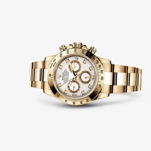 Daytona Yellow Gold White Diamond — photo from WatchBase · Photo: WatchBase · © WatchBase, used with permission · Source: https://watchbase.com/rolex/daytona/116528-0034