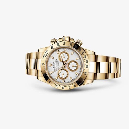 Daytona Yellow Gold White — photo from WatchBase · Photo: WatchBase · © WatchBase, used with permission · Source: https://watchbase.com/rolex/daytona/116528-0042