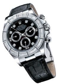 Daytona White Gold 24 Baguette Strap Black Diamond — photo from WatchBase · Photo: WatchBase · © WatchBase, used with permission · Source: https://watchbase.com/rolex/daytona/116589br