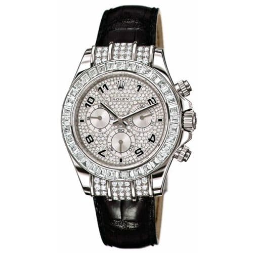 Daytona White Gold Diamond Strap Arab — photo from WatchBase · Photo: WatchBase · © WatchBase, used with permission · Source: https://watchbase.com/rolex/daytona/116599tbr-0003