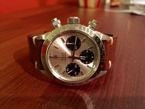 Daytona 6265 Stainless Steel / Silver / Big Red — photo from WatchBase · Photo: WatchBase · © WatchBase, used with permission · Source: https://watchbase.com/rolex/daytona/6265-001