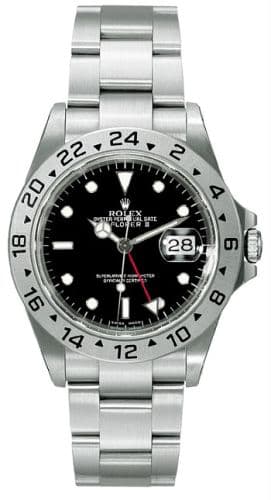 Explorer II Black Superluminova — photo from WatchBase · Photo: WatchBase · © WatchBase, used with permission · Source: https://watchbase.com/rolex/explorer-2/16570-0004
