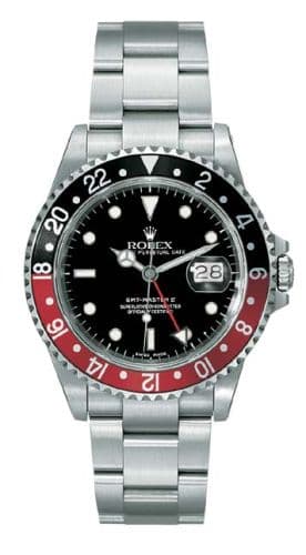 GMT-Master II 16710 Coke — photo from WatchBase · Photo: WatchBase · © WatchBase, used with permission · Source: https://watchbase.com/rolex/gmt-master/16710-coke