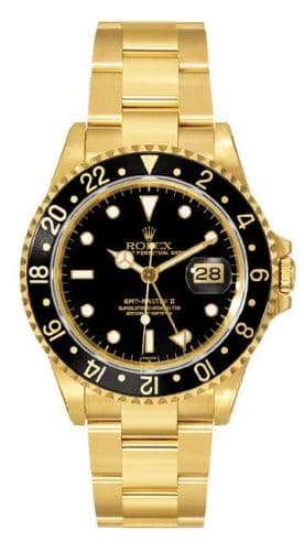 GMT-Master II 16718 Yellow Gold — photo from WatchBase · Photo: WatchBase · © WatchBase, used with permission · Source: https://watchbase.com/rolex/gmt-master/16718