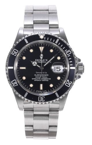 Submariner Date 16610 Tritium Tiffany — photo from WatchBase · Photo: WatchBase · © WatchBase, used with permission · Source: https://watchbase.com/rolex/submariner/16610-tritium-tiffany