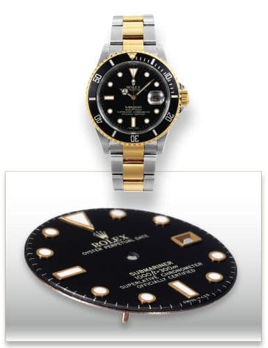Submariner Date 16613 Onyx — photo from WatchBase · Photo: WatchBase · © WatchBase, used with permission · Source: https://watchbase.com/rolex/submariner/16613-onyx