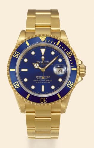 Submariner 16618 Blue Tritium — photo from WatchBase · Photo: WatchBase · © WatchBase, used with permission · Source: https://watchbase.com/rolex/submariner/16618-blue-tritium