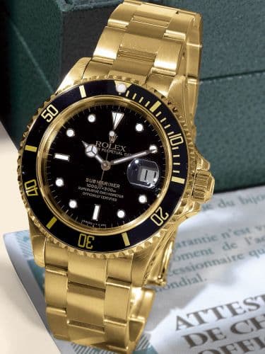 Submariner 16618 Black Tritium — photo from WatchBase · Photo: WatchBase · © WatchBase, used with permission · Source: https://watchbase.com/rolex/submariner/16618-tritium