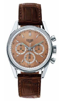 Carrera 1964 Lemania Salmon — photo from WatchBase · Photo: WatchBase · © WatchBase, used with permission · Source: https://watchbase.com/tag-heuer/carrera/cs3112-bc0793