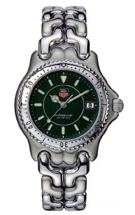 S/EL Quartz 33 Stainless Steel / Green / Bracelet — photo from WatchBase · Photo: WatchBase · © WatchBase, used with permission · Source: https://watchbase.com/tag-heuer/s-el/wg1219-ba0437